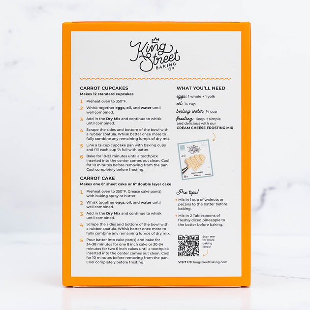 kingrecipe Carrot Cupcake & Cake Mix – King Street Baking Co
